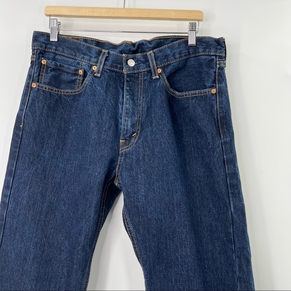LEVI’S 505’s dark wash straight leg jeans size 34” - Picture 2 of 8